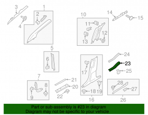 Door sill trim rear left outer Lincoln MKX 16-18 black, broken fastener