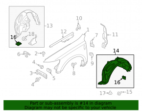Front left fender liner for Ford Taurus 16-19
