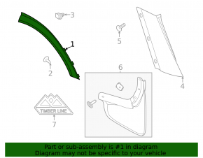 Rear right rear fender arch trim Ford Explorer 20-