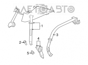 Seat belt rear right Chrysler 200 11-14 beige