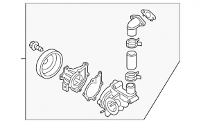 Water pump with thermostat housing assembly Kia Niro 23- HEV, PHEV