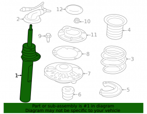 Shock absorber strut assembly front right Mini Cooper F56 3d 14-24