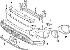 VW Atlas 24-25 front bumper lip with parking sensor support