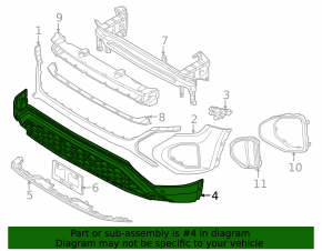 VW Atlas 24-25 front bumper lip with parking sensor support