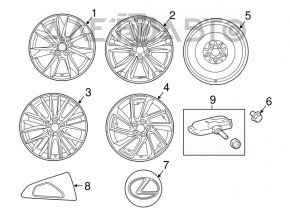 Wheel disk R18 Lexus RX350 RX450h 16-22