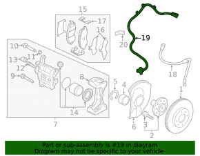 Front left ABS sensor for Mitsubishi Eclipse Cross 18-26