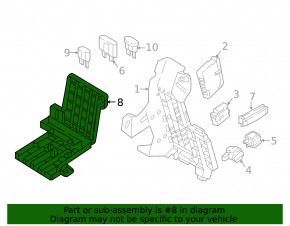 Distribution plate of the battery Audi Q7 16-19 in the passenger's feet
