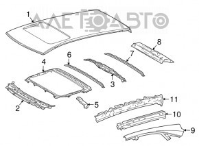 Metal roof Lexus RX350 RX450h 16-22 under the hatch, sawed off, butts