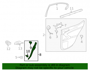 Door lock trim rear right Lexus IS250 IS350 06-13