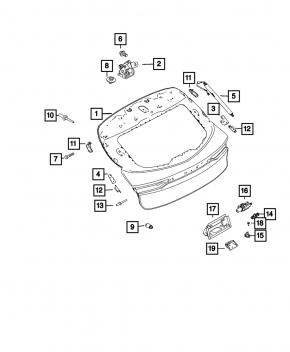 Left tailgate hinge Jeep Compass 17-24