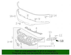 Front bumper mount, right upper wing, Honda Civic XI FE/FL 22-26