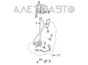 Front right belt tensioner for Toyota Sienna 2010-2011