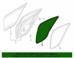 Rear left door seal Hyundai Ioniq 17-22