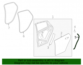 Door seal rear right Chevrolet Malibu 16- on the end