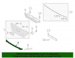 Central grille molding for Hyundai Santa FE 21-23