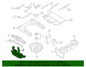 Jack bracket Audi A3 8V 15-20 4d FWD