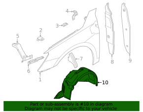 Front right fender liner Audi A3 22-26