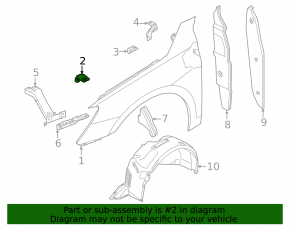 Front left fender bracket Audi A3 22-26 small