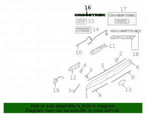 Subaru XV Crosstrek 18-23 Tailgate CROSSTREK Emblem