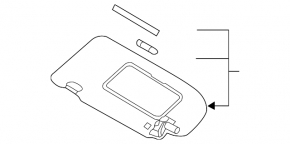 Left visor Nissan Rogue Sport 17-22 for sunroof with backlight