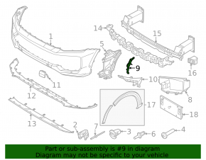 Front bumper mount, left lower, Porsche Cayenne 24-26