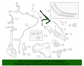 Right windshield wiper arm for Mercedes GLS-class X166 13-19