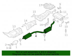 Exhaust line middle part Ford C-max MK2 13-18
