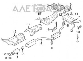 Exhaust line middle part Ford C-max MK2 13-18