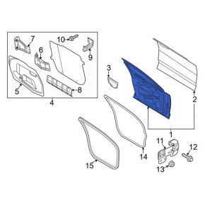 Door assembly front right Ford Fusion mk5 13-20 blue E7