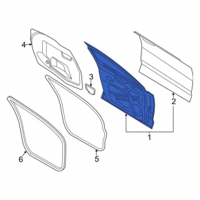 Door assembly front right Ford Fusion mk5 13-20 blue E7