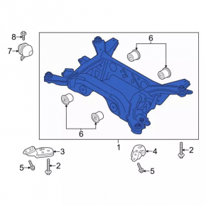 Rear subframe Ford Mustang mk6 15- automatic transmission