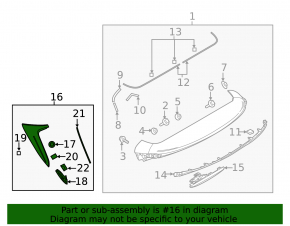 Right rear window molding Mazda CX-9 16 - broken mount