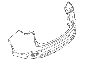 Rear bare bumper Mazda CX-9 16-23 for parking sensor, without molding