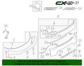 Emblem badge CX-9 tailgate Mazda CX-9 16-19