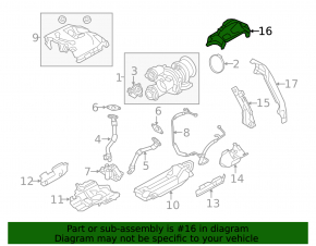 Exhaust manifold protection BMW X5 F15 14-18 4.4T upper right
