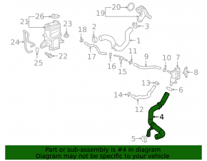 Left cooling hose for Toyota Rav4 22-25 hybrid, 3 parts, with sensor