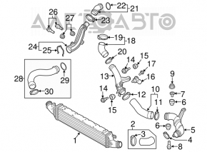 Right air duct for VW Tiguan 09-17, plastic