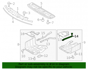 Engine protection bracket left Kia Optima 11-15