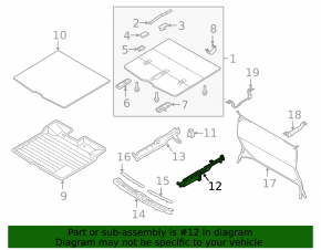 Trunk floor bracket right Volvo XC40 19-25