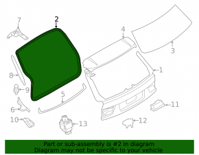 Rubber seal for the trunk door BMW X5 F15 14-18