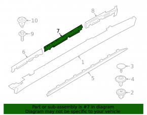 Left center threshold bracket for BMW X2 F39 18-23