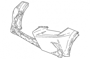 Front bumper bare Lexus NX300 NX300h 18-19 base without parking sensors, without washers