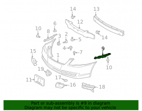 Left front bumper mount for Toyota Avalon 2010-2011