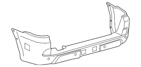Bare rear bumper Lexus LX 2008-21