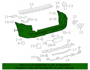 Bare rear bumper Lexus LX 2008-21
