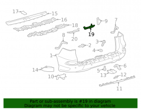 Right inner rear bumper bracket for Lexus GX460 10-23