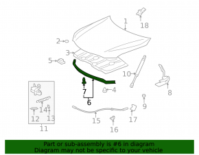 Toyota Camry v40 front bumper seal