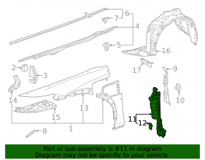 Left door-wing seal for Lexus RZ 23-26