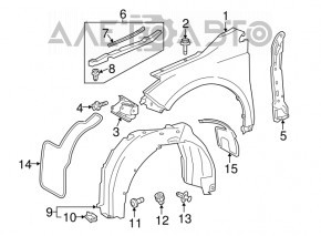 Front left fender liner Toyota Avalon 13-15