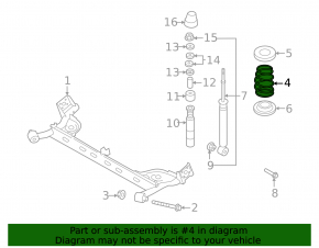 Nissan Leaf 18-24 rear left spring (40 kWh) yellow